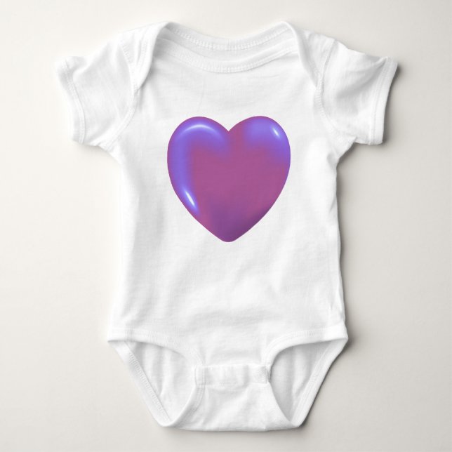 Red Heart Post It Notes Baby Bodysuit (Front)