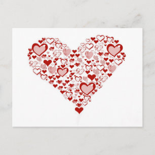 red heart postcard