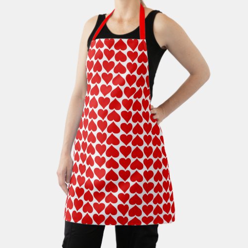 Red heart queen of hearts apron