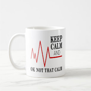 Red Heart Rate Keep Calm Paramedic Nurse Gift Coffee Mug