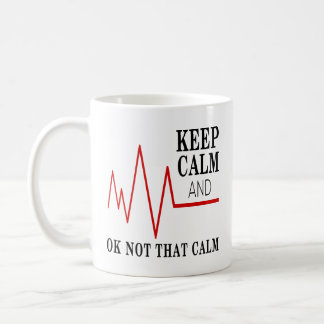 Red Heart Rate Keep Calm Paramedic Nurse Gift Coffee Mug