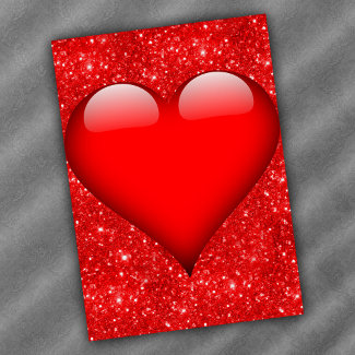 Red Heart, Red Glitter Valentine