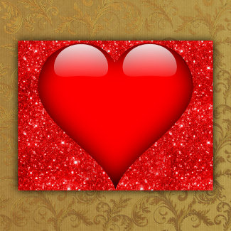 Red Heart, Red Glitter Valentine