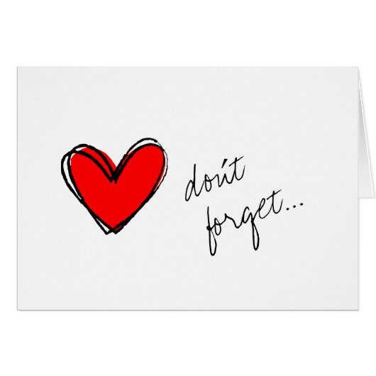 Red Heart Reminder Cards (Front Horizontal)