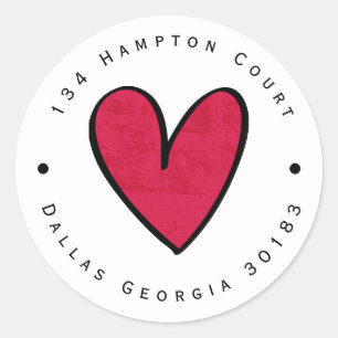 Red Heart Return Address Labels