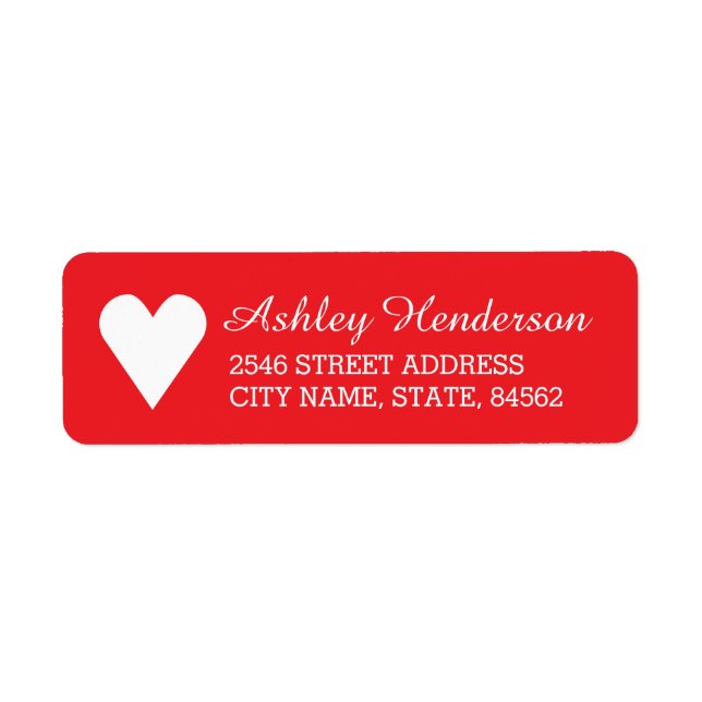 Red Heart Return Address Labels (Front)