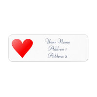 Red Heart Return Address Labels