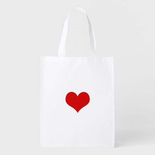 Red Heart Reusable Grocery Bag (Front)