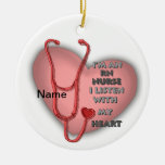 Red Heart RN Registered Nurse Ceramic Ornament