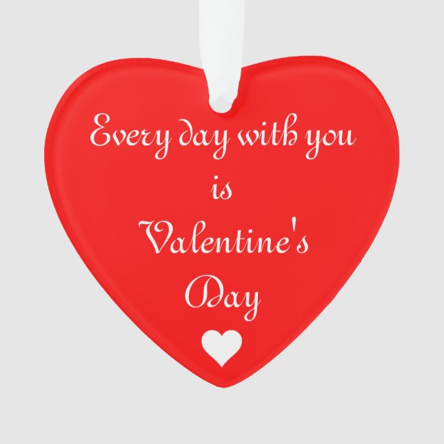 Red Heart Romantic Valentine's Day Ornament (Front)