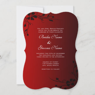 Red Heart Roses Wedding Invitation
