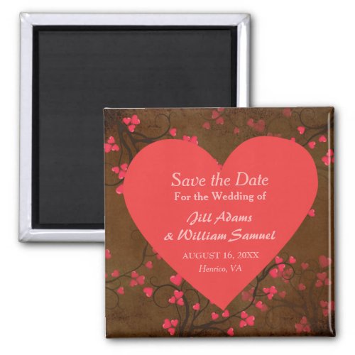 Red heart Save the Date Magnet