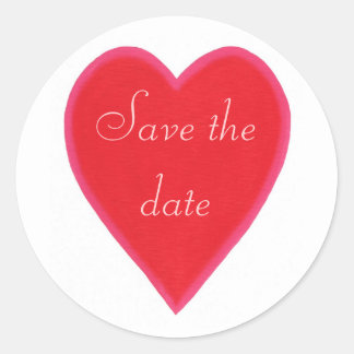 Red Heart Save the date Stickers