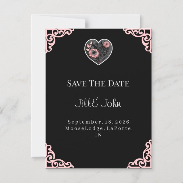 Red Heart Save The Date Wedding Magnetic Invitatio Invitation (Front)