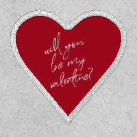 Red Heart Script Valentines Day