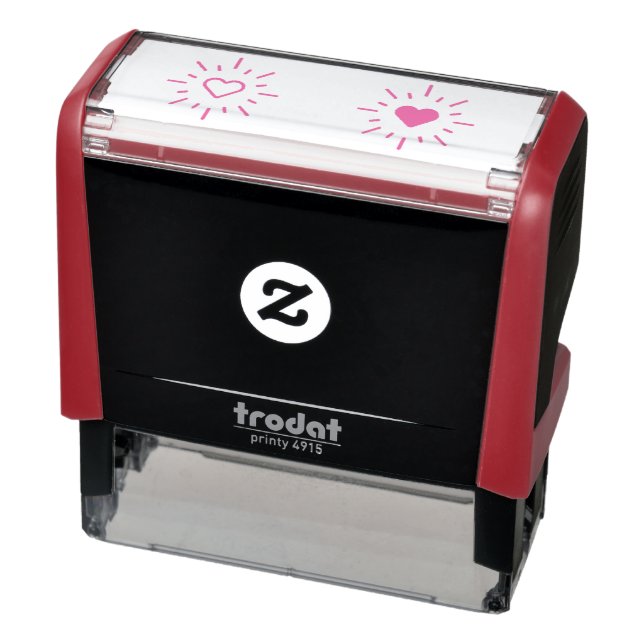 Red heart self-inking stamp (Product)