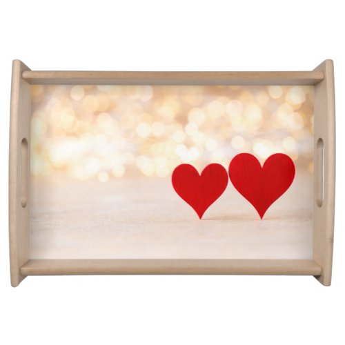 Red heart serving tray