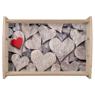 Red heart. serving tray