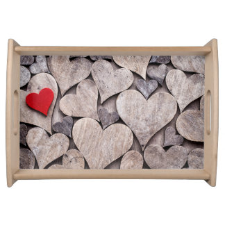Red heart. serving tray