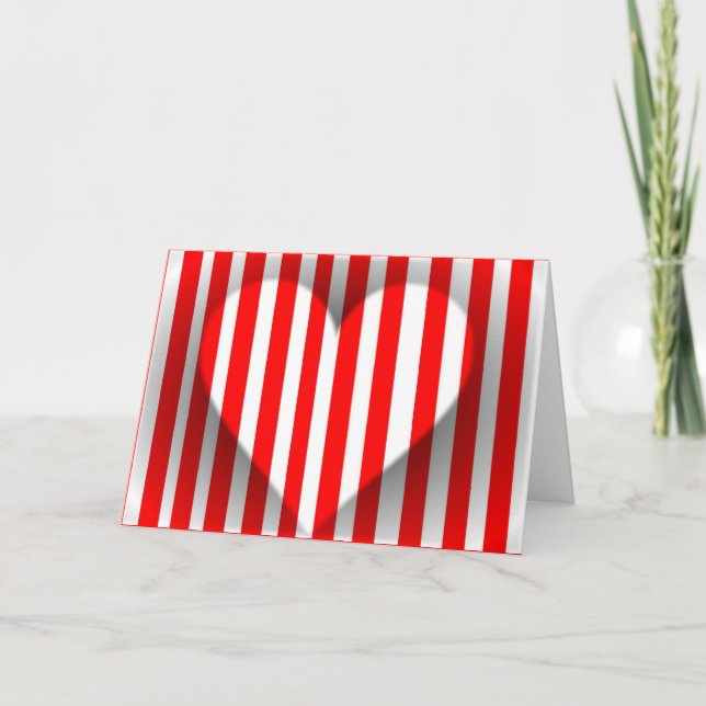 Red Heart Shadow Valentine Card (Front)