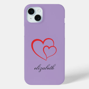 red heart shape colorful background personalized iPhone 15 plus case