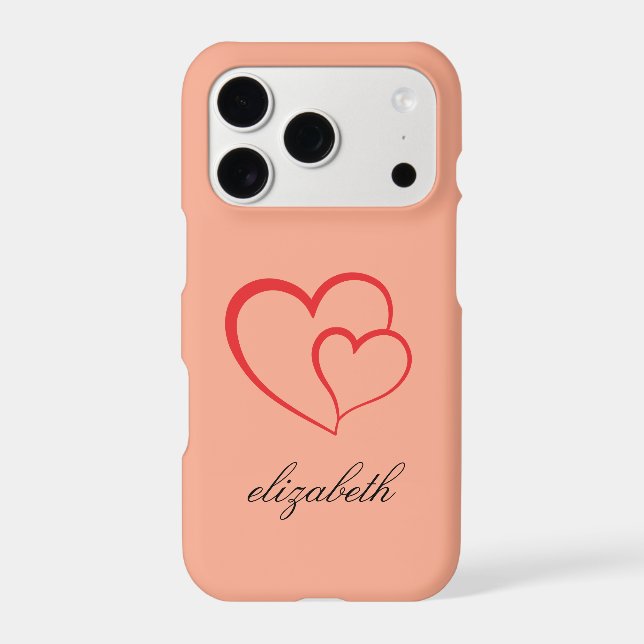 red heart shape colorful background personalized  iphone case (Back)