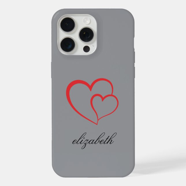red heart shape colorful background personalized  iphone case (Back)