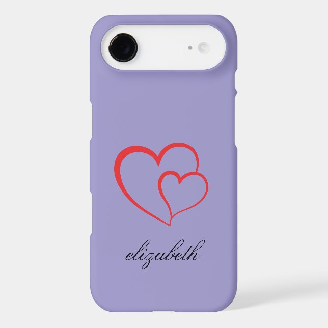 red heart shape colorful background personalized  iPhone case (Back)
