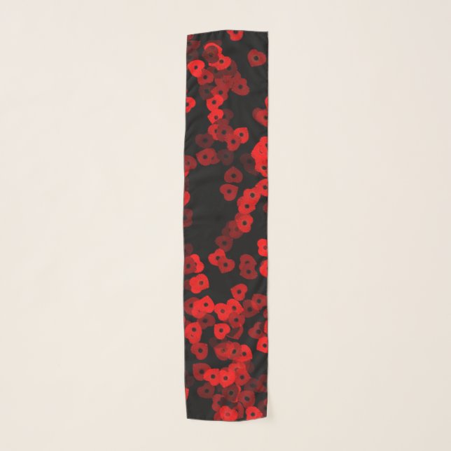 Red Heart Shape FlowerLong Scarf (Front)