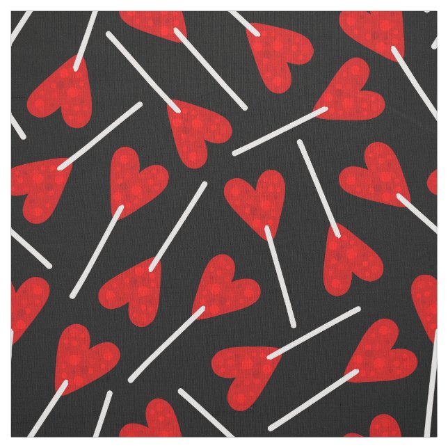 red heart shape lollipop candy fabric (Swatch)
