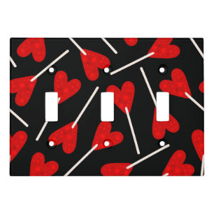 red heart shape lollipop candy light switch cover