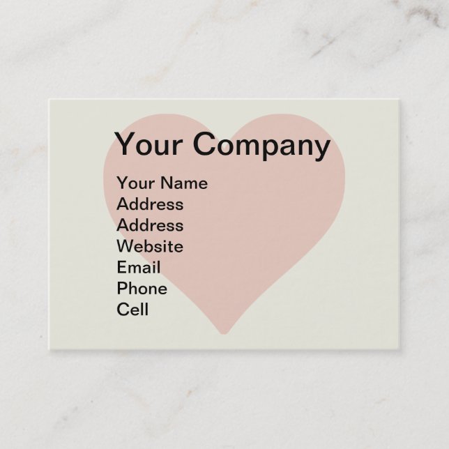 Red Heart Shape Love Classic Simple Minimalism Business Card (Front)