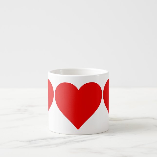 Red Heart Shape Love Classic Simple Minimalism Espresso Cup (Front)