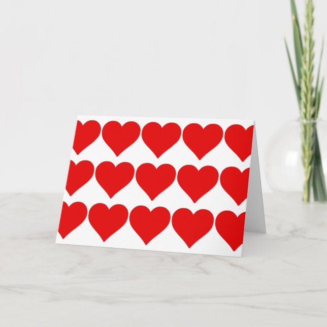 Red Heart Shape Love Classic Simple Minimalism Holiday Card (Front)