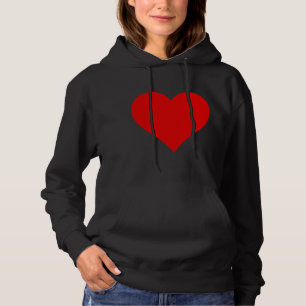 Red Heart Shape Love Classic Simple Minimalism Hoodie