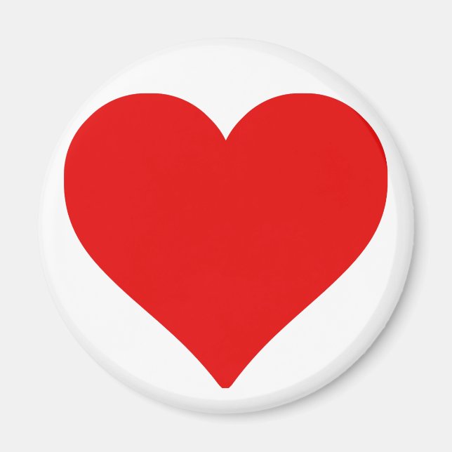Red Heart Shape Love Classic Simple Minimalism Magnet (Front)