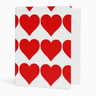 Red Heart Shape Love Classic Simple Minimalism Mini Binder