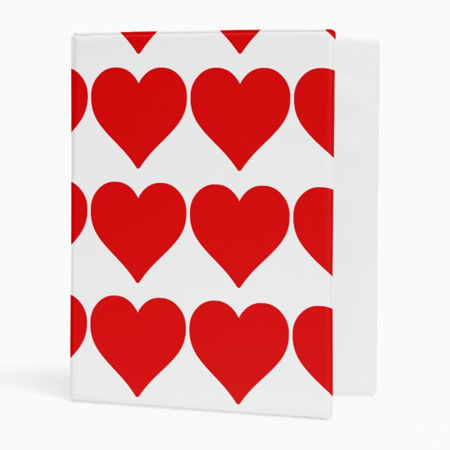 Red Heart Shape Love Classic Simple Minimalism Mini Binder (Front/Inside)