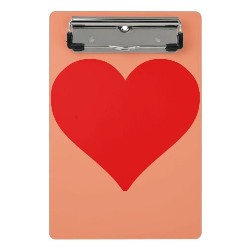 Red Heart Shape Love Classic Simple Minimalism Mini Clipboard