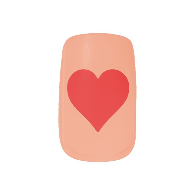 Red Heart Shape Love Classic Simple Minimalism Minx Nail Wraps (Right Thumb)