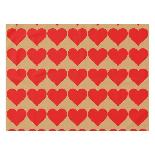 Red Heart Shape Love Classic Simple Minimalism Tablecloth
