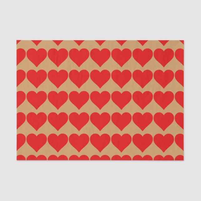 Red Heart Shape Love Classic Simple Minimalism Tissue Paper (Front)