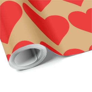 Red Heart Shape Love Classic Simple Minimalism Wrapping Paper