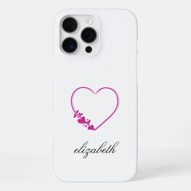 red heart shape withe background personalized  iphone case (Back)