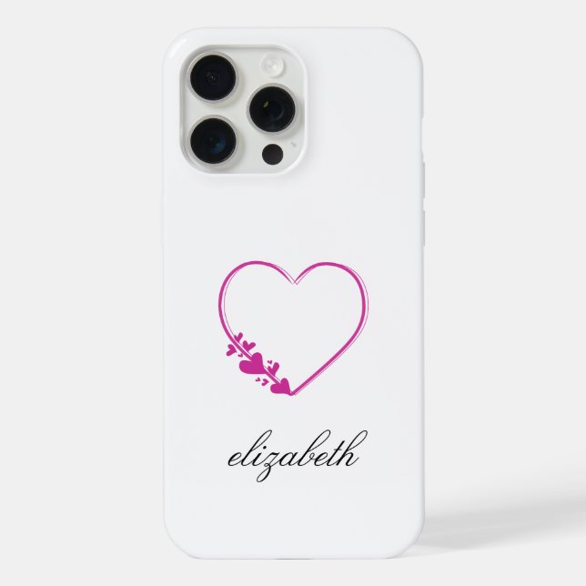 red heart shape withe background personalized  iPhone case (Back)