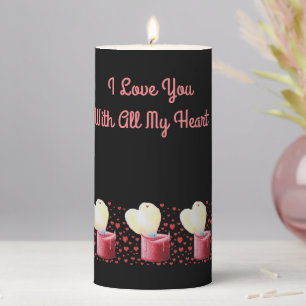 red heart shaped flame candle romantic