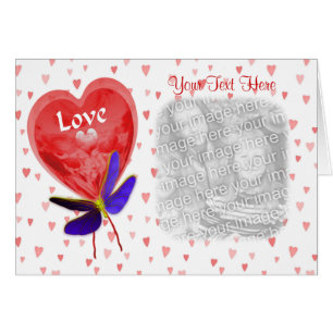 Red Heart Shaped Love Balloon Photo Cards