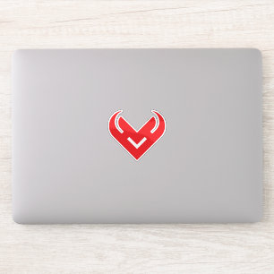 Red Heart Shaped Minimalist V Letter Sticker