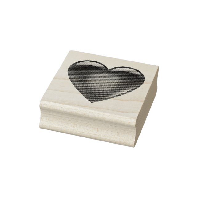 Red heart shaped rubber stamp (Stamp)