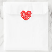 Red heart shaped thank you so much in kanji heart sticker (Bag)